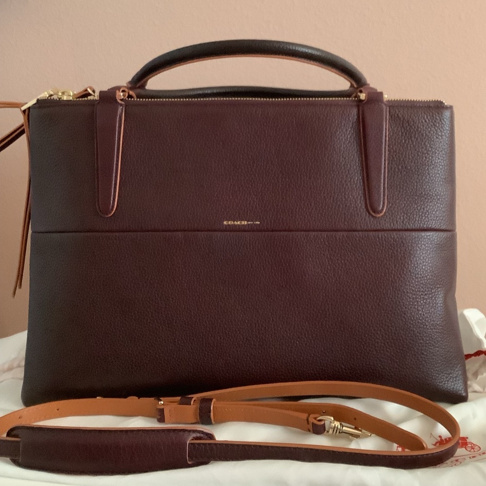 Authentic Coach Borough Bag Burgundy discontinued